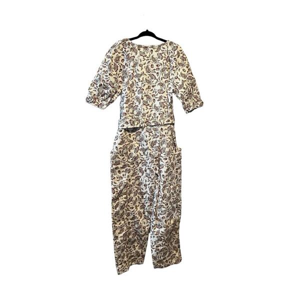 Zara Girls Tie Waist Paisley Jumpsuit size 8 - Picture 2 of 11